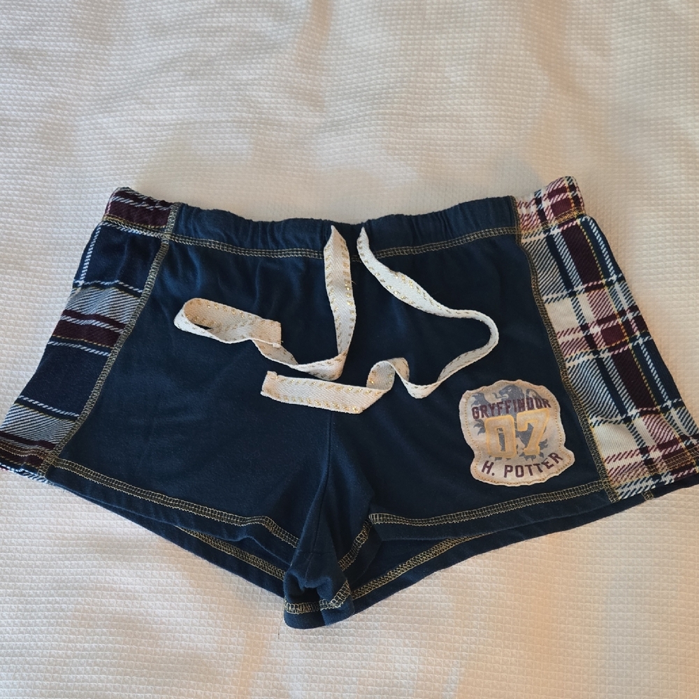 Harry Potter Gryffindor Quidditch Sleep Shorts – Navy/Maroon Plaid – M Int77